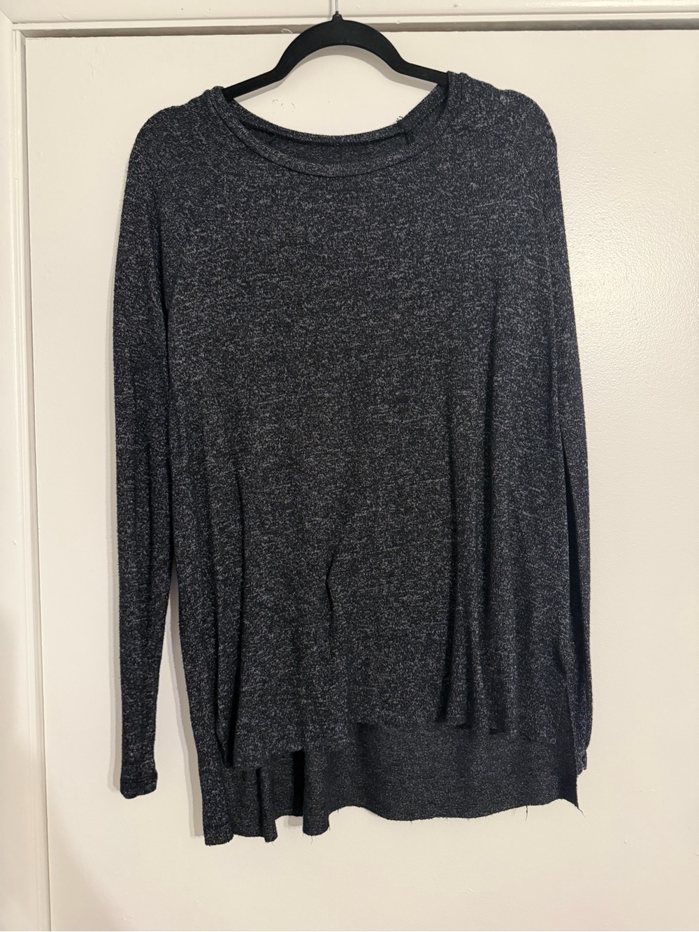 American Eagle Plush Heathered Charcoal Long Sleeve Tee - Size XL